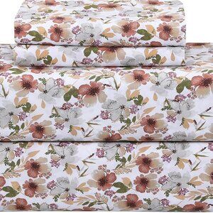 Feather & Stitch Softest 100% Cotton Sheets, 300 Thread Count Percale Weave Bedd